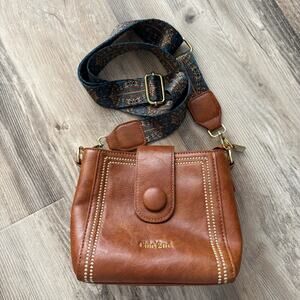 Chic 2nd Brown Faux Leather Crossbody Bag Small Purse Adjustable Strap Boho